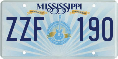 MS license plate ZZF190