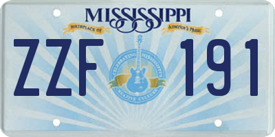 MS license plate ZZF191