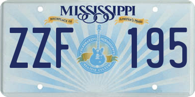 MS license plate ZZF195