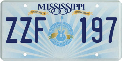 MS license plate ZZF197