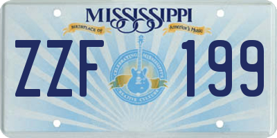 MS license plate ZZF199