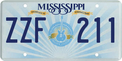 MS license plate ZZF211