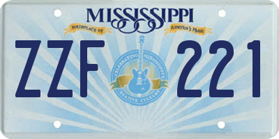 MS license plate ZZF221
