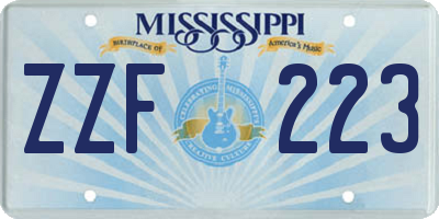 MS license plate ZZF223