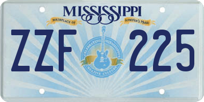 MS license plate ZZF225