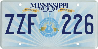MS license plate ZZF226