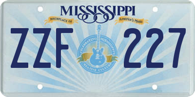 MS license plate ZZF227