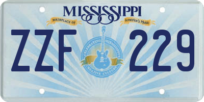 MS license plate ZZF229