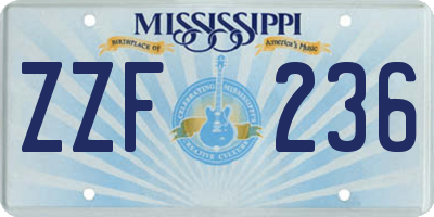MS license plate ZZF236