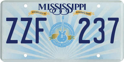 MS license plate ZZF237