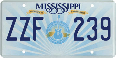MS license plate ZZF239