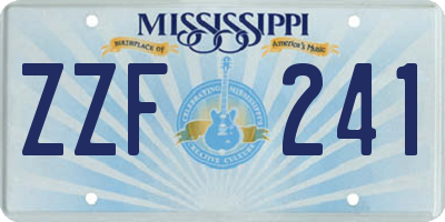 MS license plate ZZF241