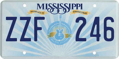 MS license plate ZZF246