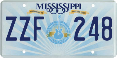 MS license plate ZZF248