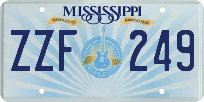 MS license plate ZZF249