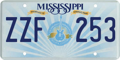 MS license plate ZZF253