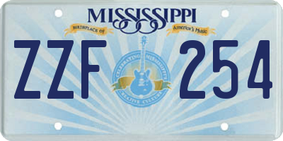 MS license plate ZZF254