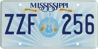 MS license plate ZZF256