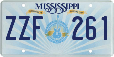 MS license plate ZZF261