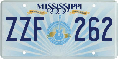 MS license plate ZZF262