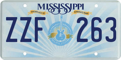MS license plate ZZF263