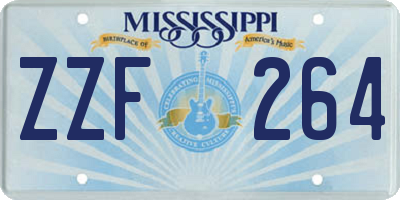 MS license plate ZZF264