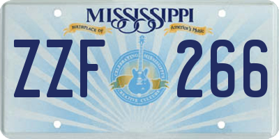 MS license plate ZZF266