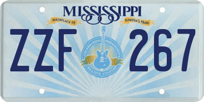 MS license plate ZZF267