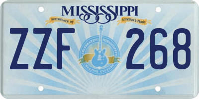 MS license plate ZZF268
