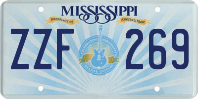 MS license plate ZZF269