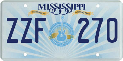 MS license plate ZZF270