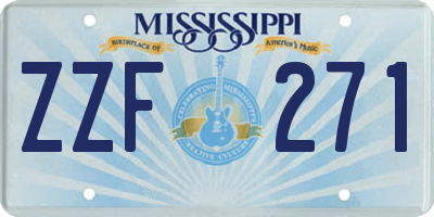 MS license plate ZZF271