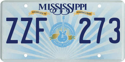 MS license plate ZZF273