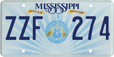 MS license plate ZZF274