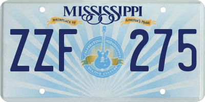 MS license plate ZZF275