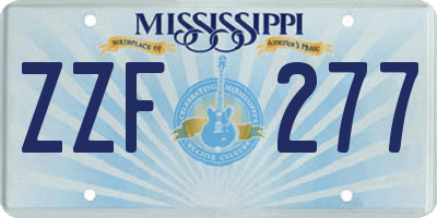 MS license plate ZZF277