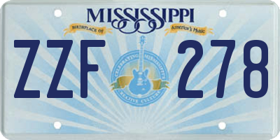 MS license plate ZZF278