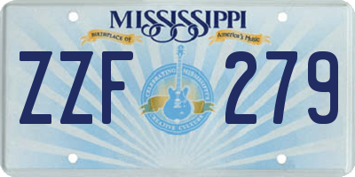 MS license plate ZZF279