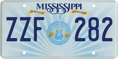 MS license plate ZZF282