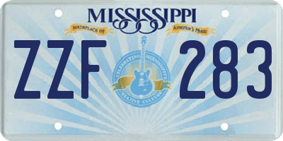 MS license plate ZZF283