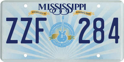 MS license plate ZZF284
