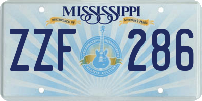 MS license plate ZZF286