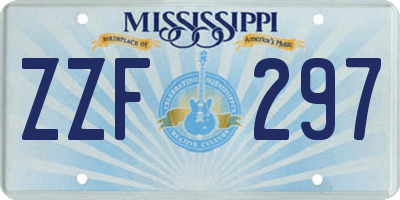 MS license plate ZZF297