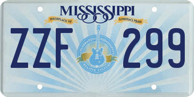 MS license plate ZZF299