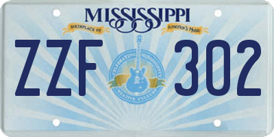 MS license plate ZZF302