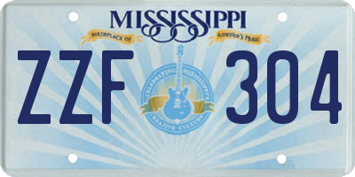 MS license plate ZZF304