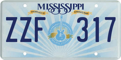 MS license plate ZZF317