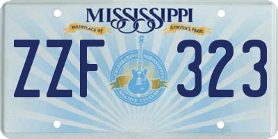 MS license plate ZZF323