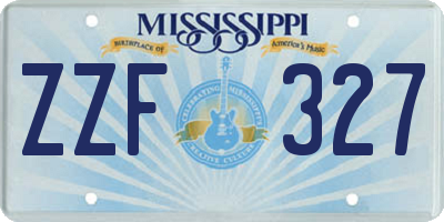 MS license plate ZZF327
