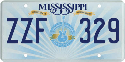 MS license plate ZZF329